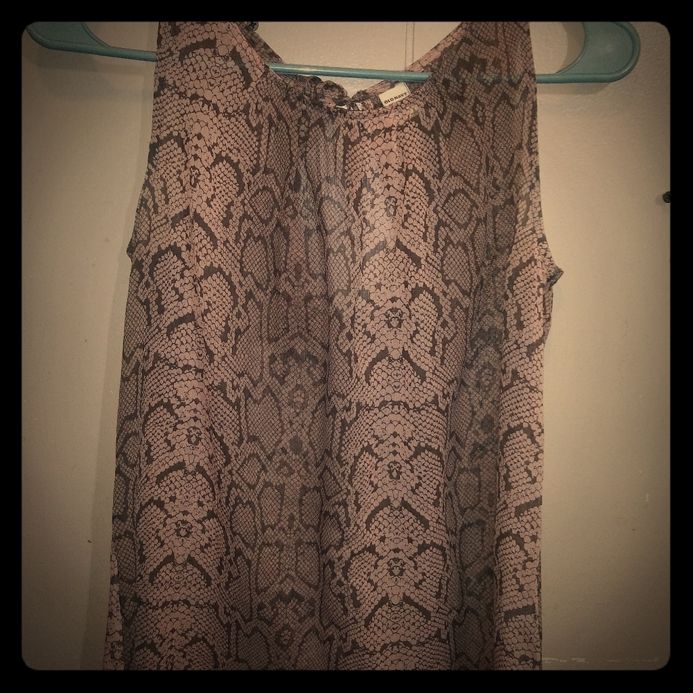 Old Navy Snakeskin Print Sheer Tank sz xs
